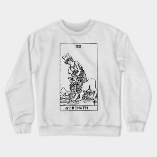 Strength Tarot in black Crewneck Sweatshirt